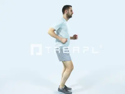 QAG07 4X Sports Beach Running Jogging Man Woman 007 Low-poly 3D model