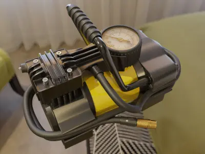 Car compressor 3D model