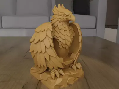 Majestic Phoenix Sculpture STL for 3D Printing 3D print model