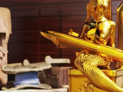 Mermaid carrying a submarine 3D print model