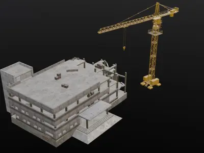  Construction Props 3D Model Low-poly 3D model