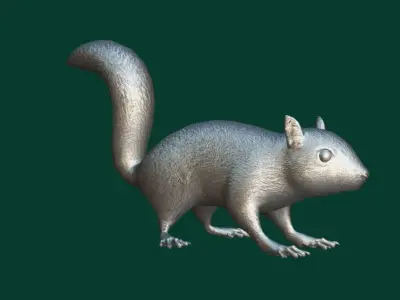 Fox Squirrel Rodent Low-poly 3D model