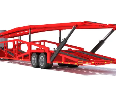 Car Carrier Semi Truck Trailer 3D model