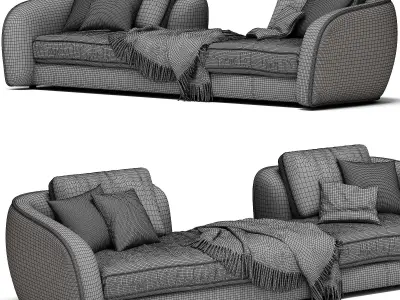 LEVANTE Fabric Sofa By Black Tie 3D model