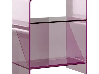 Acrylic Minimalist Transparent Side Table 3D model