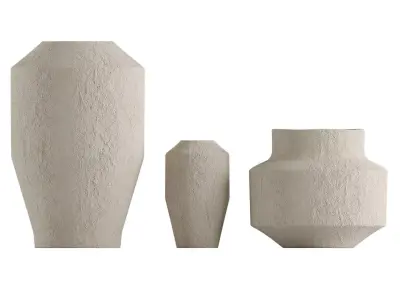 Set of 3 paper vases 3D model