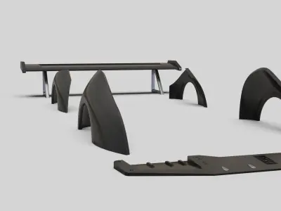 Bodykit Automotive Undercarriage Asset 3D model