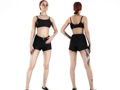 Woman sport 46 Low-poly 3D model