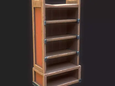 Wardrobe low-poly 3D model PBR Game ready For Unreal Engine Low-poly 3D model