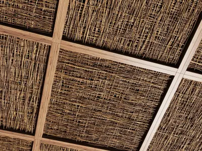 Ceiling wood  thin branch beam n2  3D model