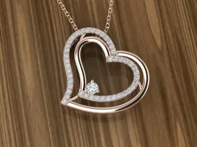 Jewelry Heart Pendant 3D print model