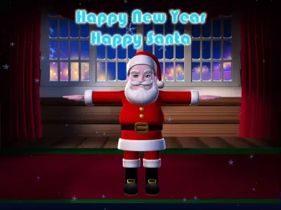 Santa Claus in red  Low-poly 3D model