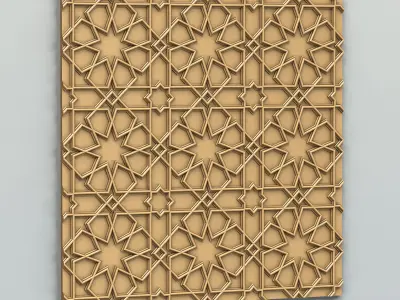 Wall panel 032 Arabic 3D model