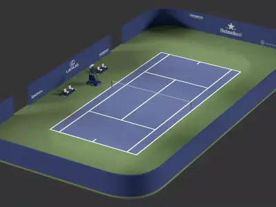 Tennis Court  Low poly Low-poly 3D model