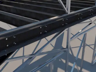 Steel Frame Structure Low-poly 3D model