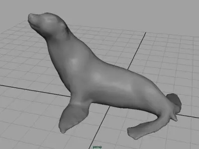 Realitic Seal  Low-poly 3D model