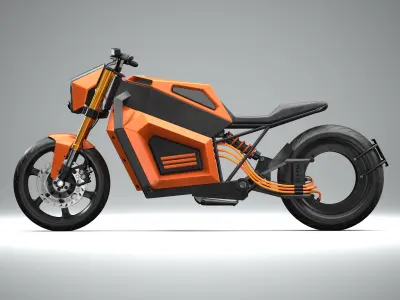 RMK E2 electric motorcycle Orange 3D model