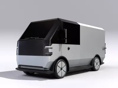 Futuristic Van Transporter Low-poly 3D model