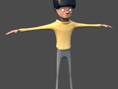 Low poly skater boy Free low-poly 3D model