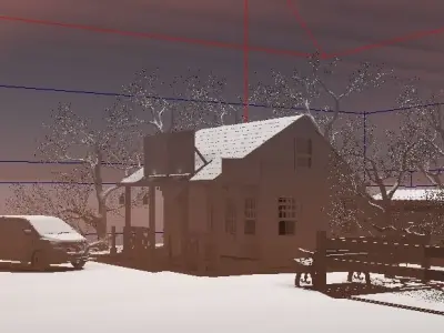 little house  Low-poly 3D model