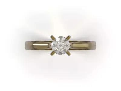 Bridal solitaire STL 3D 3DM wedding ring model sr0105 3D print model