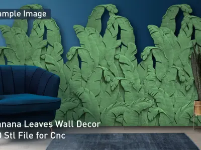 Banana Leaves Wall Decor 3D Model for Cnc 3D print model