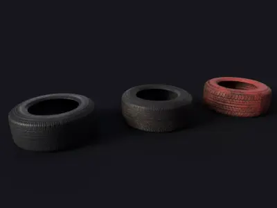 Game Ready Tires Pack Low-poly 3D model