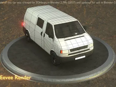 City Car 16 Utility Vehicles Van Type-C White  Low-poly 3D model