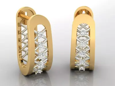 Earring E17 The luxury female earring with gems 3D print model