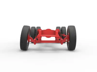 Chassis of Vintage GATR Racing Semi truck V2 Scale 1 to 25 3D print model