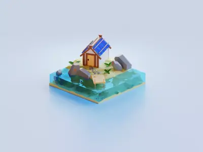 Island ocean 3D model