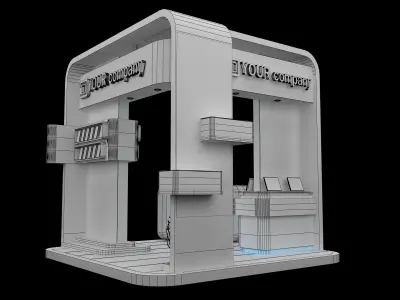  Booth Exhibition Stand a84 3D model