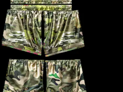 Camo Shorts PBR 4k Low-poly 3D model