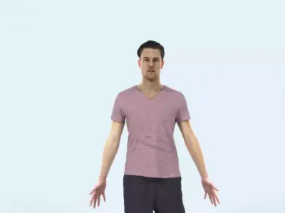 Virtue G Animated Rigged Sports Man Low-poly 3D model