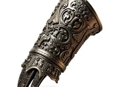 Ornate Medieval Armguard Model Pack Low-poly 3D model