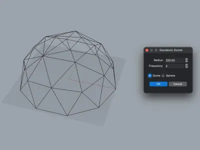 Geodesic Dome Rhino3D Parametric Python Script for Architects 3D model