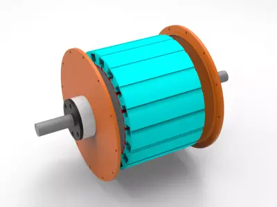 Brushless DC Motor 10kw design 3D model