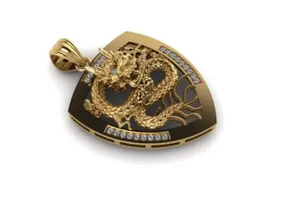 dragon pendant 3D print model 9