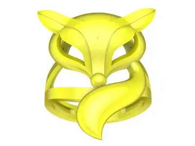 Luxury Fox Head Sculpted Ring for Women 3D Model 4302 3D print model