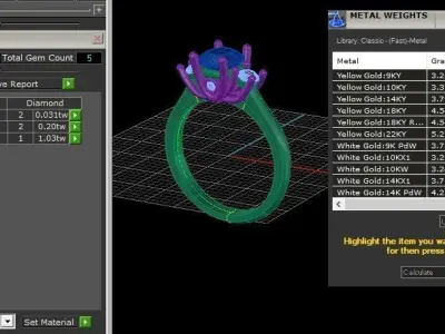 3 stone ladys ring 3D print model