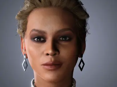 Beyonce Character 3D Model Low-poly 3D model