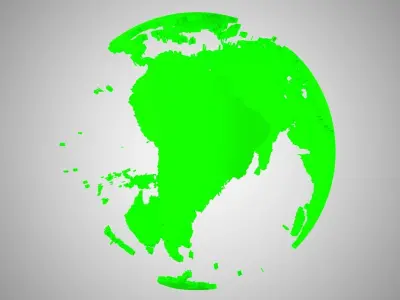 Globe Shell Green 3D model