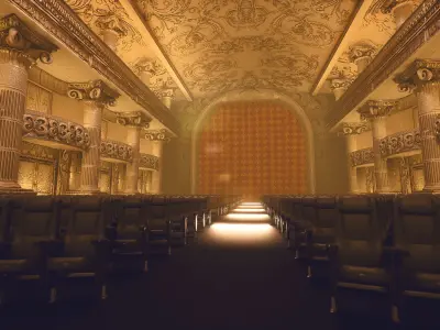 For UE5 Symphony Hall Low polygon set Low-poly 3D model