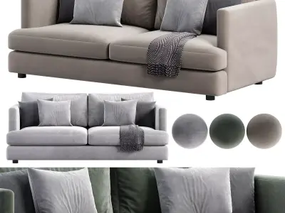 Ibiza sofa bed in dark grey 3D model