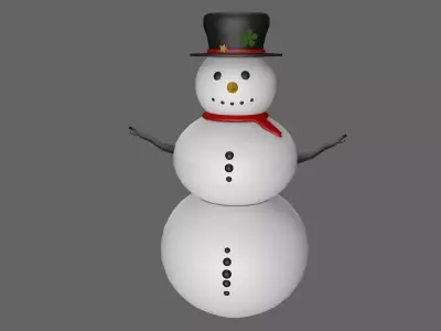 Snowman low poly Low-poly 3D model