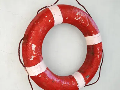 1950s Red and White Life Preserver 3D model