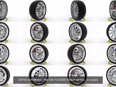 ORTAS CAR WHEEL RIM 109-110 GAME READY WHEEL 3D Model Pack