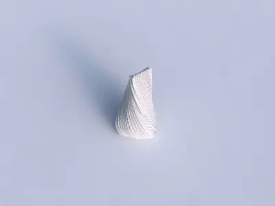 Vase twist puffy tipped triangle with bent extruded pattern 3D print model