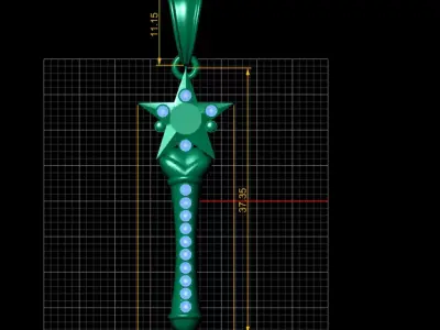 Gold pendant 3D printable model   3D print model