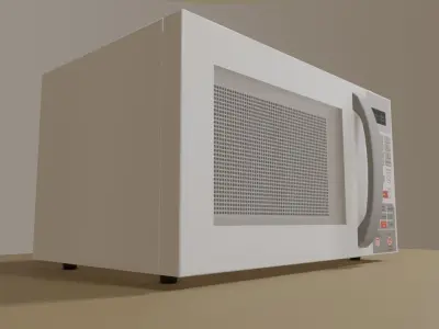 White Microwave - Asset - Microondas Branco Low-poly 3D model